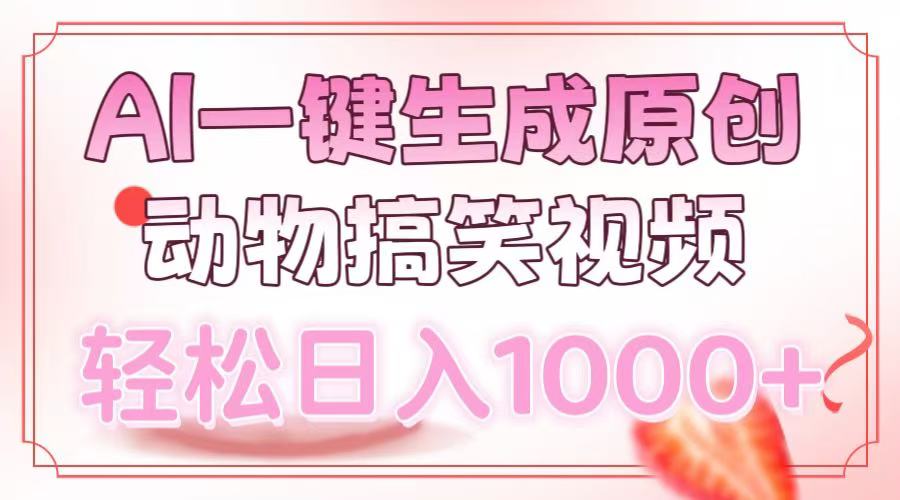 （13884期）AI一键生成原创动物搞笑视频，轻松日入1000+-致富学堂