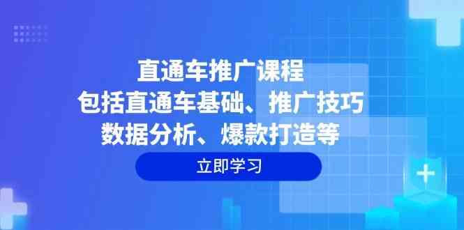 直通车推广课程：包括直通车基础、推广技巧、数据分析、爆款打造等-致富学堂