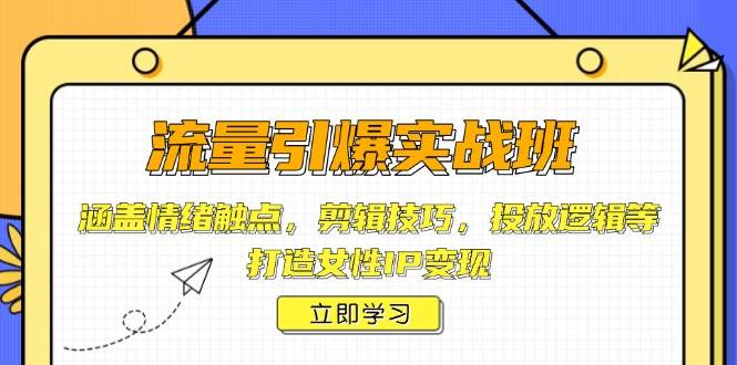 （14008期）流量引爆实战班，涵盖情绪触点，剪辑技巧，投放逻辑等，打造女性IP变现-致富学堂