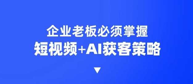 企业短视频AI获客霸屏流量课，6步短视频+AI突围法，3大霸屏抢客策略-致富学堂