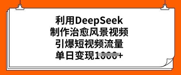 利用DeepSeek制作治愈风景视频，引爆短视频流量，单日变现多张-致富学堂