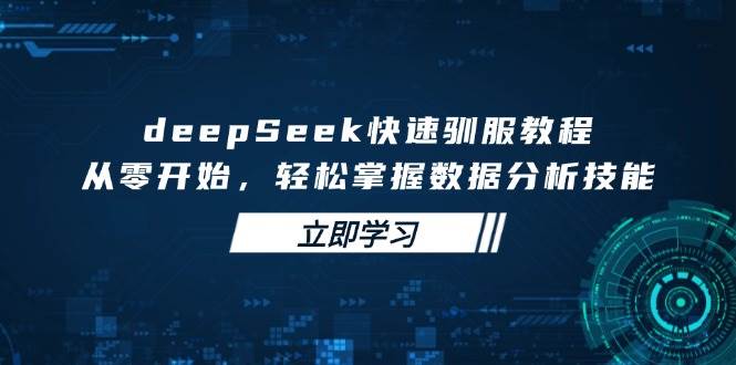 deepSeek快速驯服教程，从零开始，轻松掌握数据分析技能-致富学堂