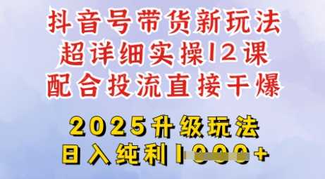 2025全新升级抖音带货玩法，一天纯利四位数，从剪辑到选品再到发布投流，超详细玩法揭秘-致富学堂