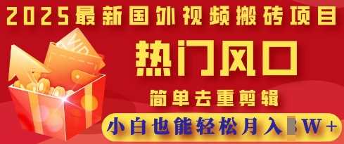 2025最新视频搬砖项目，热门风口，简单去重剪辑，小白也能轻松月入过W-致富学堂