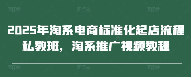 2025年淘系电商标准化起店流程私教班，淘系推广视频教程-致富学堂