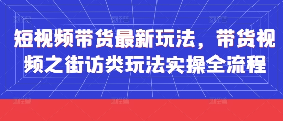短视频带货最新玩法，带货视频之街访类玩法实操全流程-钰霖恒创
