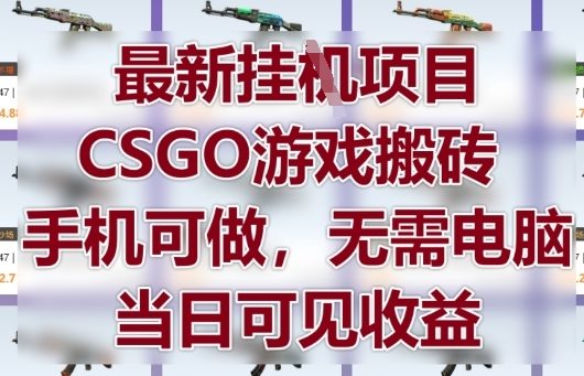 最新挂G项目，CSGO游戏搬砖，手机可做，无需电脑，当日见收益【揭秘】-致富学堂