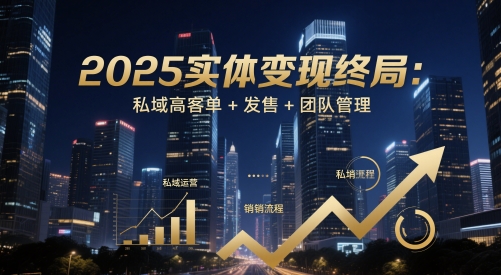 2025实体变现终局：私域高客单+发售+团队管理-致富学堂