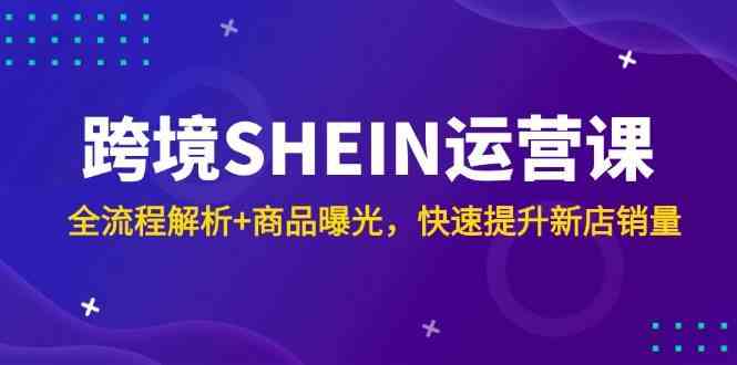 跨境SHEIN运营课，全流程解析+商品曝光，快速提升新店销量-致富学堂