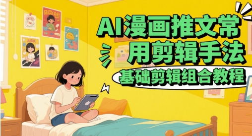 AI漫画推文常用剪辑手法，基础剪辑组合教程-致富学堂