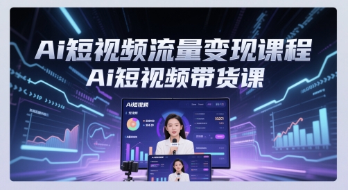 Ai短视频流量变现课程，Ai短视频带货课-致富学堂