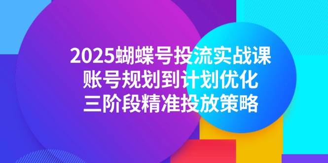 （14987期）2025蝴蝶号投流实战课，账号规划到计划优化，三阶段精准投放策略-致富学堂