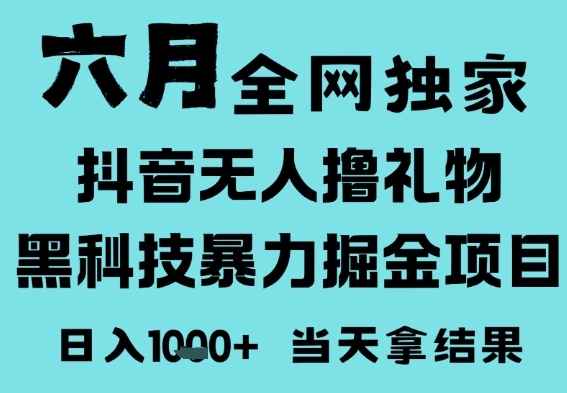 25年6月高爆抖音无人直播最新撸音浪掘金项目，门槛低小白可做，无脑日入1k，可矩阵放大【揭秘】-致富学堂