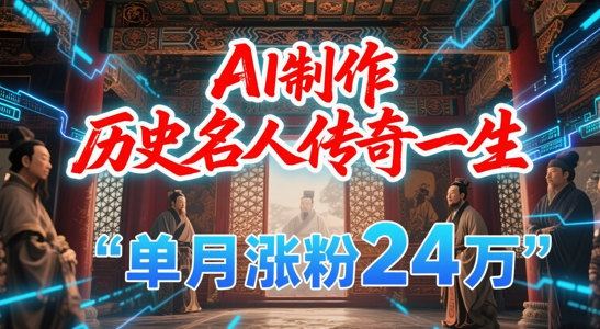暴力起号！用AI制作历史名人传奇一生，单月涨粉24W，涨粉+变现赛道黑马来了-致富学堂