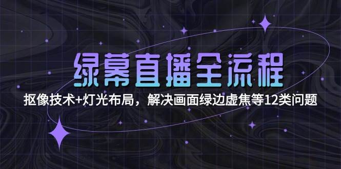 （15044期）绿幕直播全流程：抠像技术+灯光布局，解决画面绿边虚焦等12类问题-致富学堂