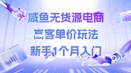 咸鱼无货源电商，高客单价玩法，新手1个月入门-致富学堂
