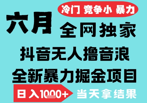 2025年6月高爆抖音无人直播最新撸音浪掘金项目，无脑日入1k+，低门槛小白可做，可矩阵放大【揭秘】-致富学堂