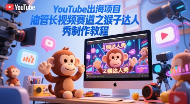 YouTube出海项目，油管长视频赛道之猴子达人秀制作教程-致富学堂