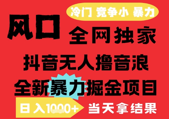 25年6月高爆抖音无人直播最新撸音浪掘金项目，解放双手小白可做，无脑日入1k+，门槛低【揭秘】-致富学堂
