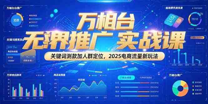 万相台无界推广实战课，关键词测款加人群定位，2025电商流量新玩法-致富学堂