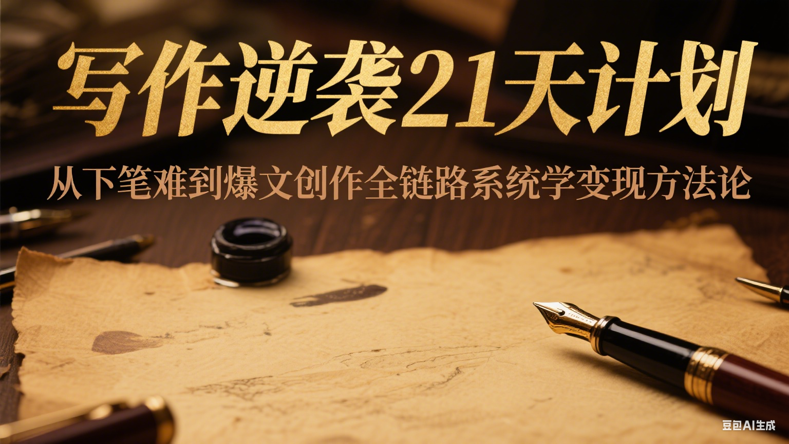 写作逆袭21天计划：从下笔难到爆文创作全链路系统学变现方法论-致富学堂