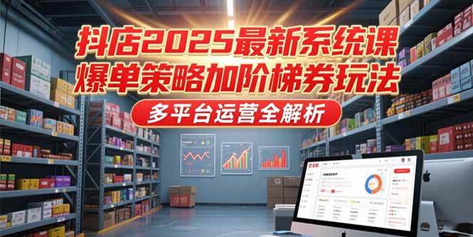 （15214期）抖店2025最新系统课，爆单策略加阶梯券玩法，多平台运营全解析-致富学堂
