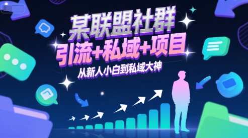 某联盟社群，引流+私域+项目，从新人小白到私域大神-致富学堂