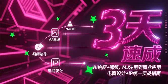 （15245期）3天速成AI绘图+视频，MJ注册到商业应用，电商设计+IP统一实战指南-致富学堂