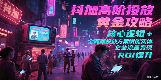 抖加高阶投放黄金攻略：核心逻辑全周期投放方案赋能实体企业流量变现 ROI 提升-致富学堂