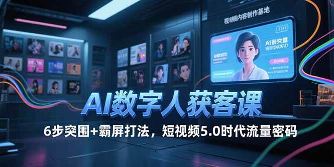 （15247期）AI数字人获客课，6步突围+霸屏打法，短视频5.0时代流量密码-致富学堂