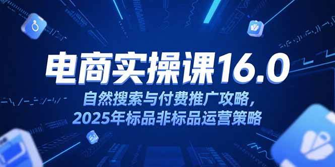 （15262期）淘宝电商运营课16.0，自然搜索与付费推广攻略，2025年标品非标品运营策略-致富学堂