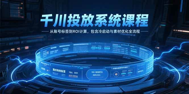 （15263期）千川投放系统课程，从账号标签到ROI计算，包含冷启动与素材优化全流程-致富学堂