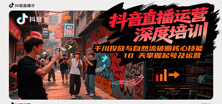 抖音直播运营深度培训，千川投放与自然流核心技能，10天掌握起号及运营(6-7月新课)-致富学堂