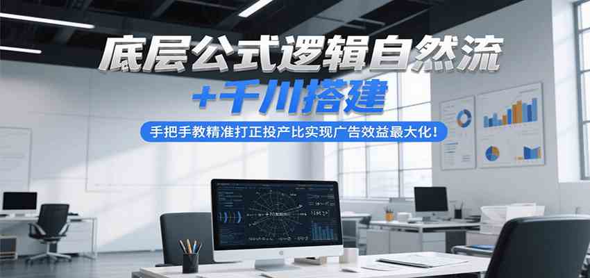 底层公式逻辑自然流+千川搭建，手把手教精准打正投产比实现广告效益最大化！-致富学堂
