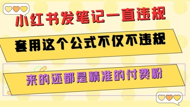 小红书发笔记一直违规，套用这个公式不仅不违规，来的还都是精准的付费粉-致富学堂