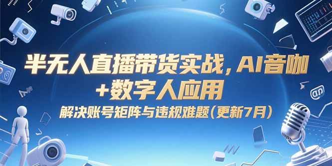 （15280期）半无人直播带货实战，AI音咖+数字人应用 解决账号矩阵与违规难题(更新7月)-致富学堂