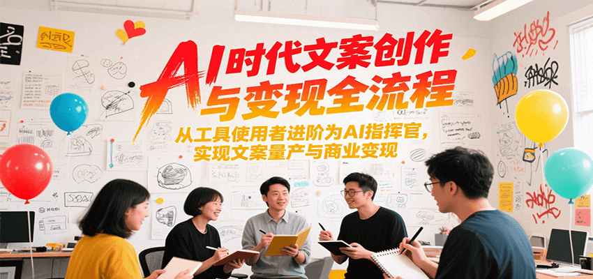 AI时代文案创作与变现全流程，从工具使用者进阶为AI指挥官，实现文案量产与商业变现-致富学堂