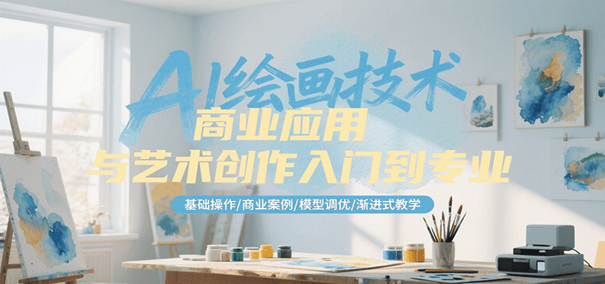 AI绘画技术商业应用与艺术创作入门到专业，基础操作/商业案例/模型调优/渐进式教学-致富学堂
