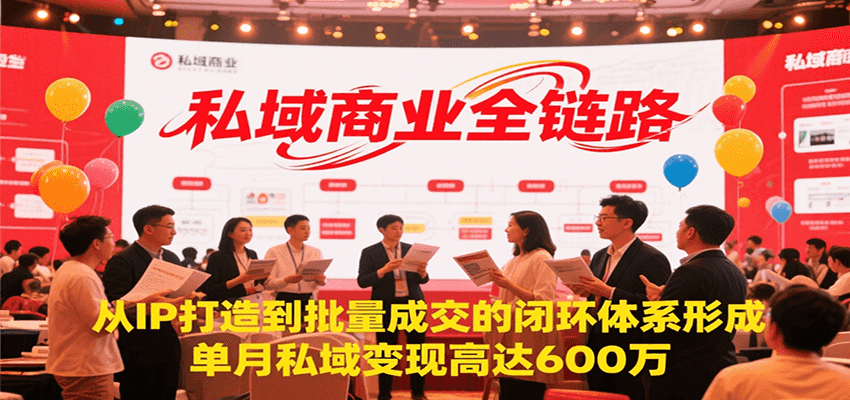私域商业全链路，从IP打造到批量成交的闭环体系形成，单月私域变现600万-致富学堂