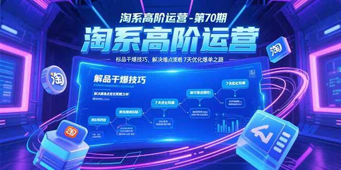 （15307期）淘系高阶运营-第70期，标品干爆技巧，解决难点策略，大佬操盘方法-致富学堂
