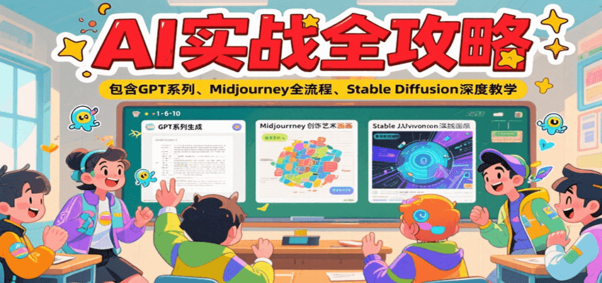 AI实战全攻略，包含GPT系列、Midjourney全流程、Stable Diffusion深度教学-致富学堂