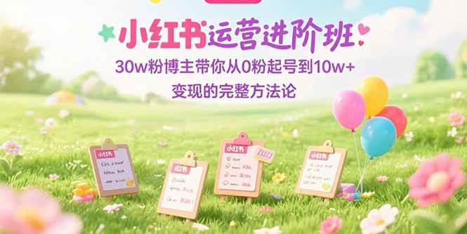 （15318期）小红书运营进阶班：30w粉博主带你从0粉起号到10w+变现的完整方法论-致富学堂