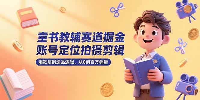 （15326期）童书教辅赛道掘金，账号定位拍摄剪辑，爆款复制选品逻辑，从0到百万销量-致富学堂
