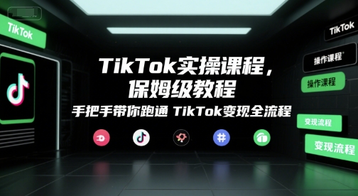 TikTok实操课程，保姆级教程，手把手带你跑通TikTok变现全流程-致富学堂