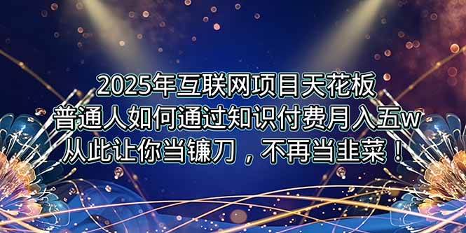 （15354期）2025年互联网项目天花板，普通人如何通过卖项目实现逆风翻盘，月入5W＋！-致富学堂