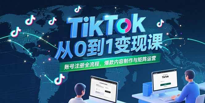 （15346期）TikTok从0到1变现课，账号注册全流程，爆款内容制作与矩阵运营-致富学堂