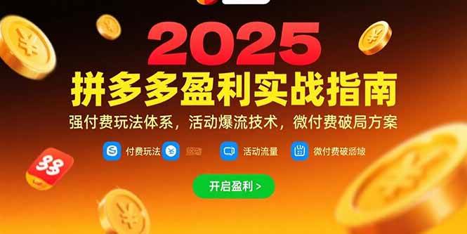 （15357期）拼多多盈利实战指南，强付费玩法，活动爆流技术，微付费破局方案(更新7月)-致富学堂