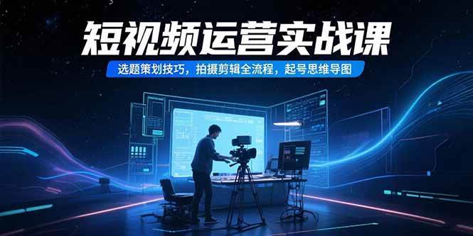 （15375期）短视频运营实战课，选题策划技巧，拍摄剪辑全流程，起号思维导图-致富学堂
