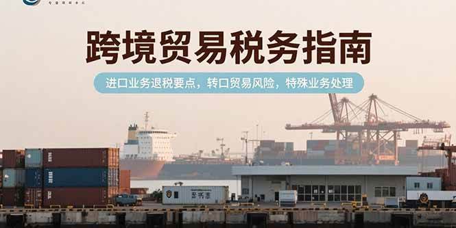 （15381期）跨境贸易税务指南，进口业务退税要点，转口贸易风险，特殊业务处理-致富学堂