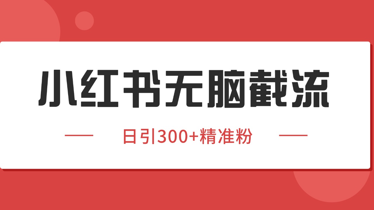 小红书截流同行客源，独家野路子获客玩法 日引200+暴力获客-致富学堂